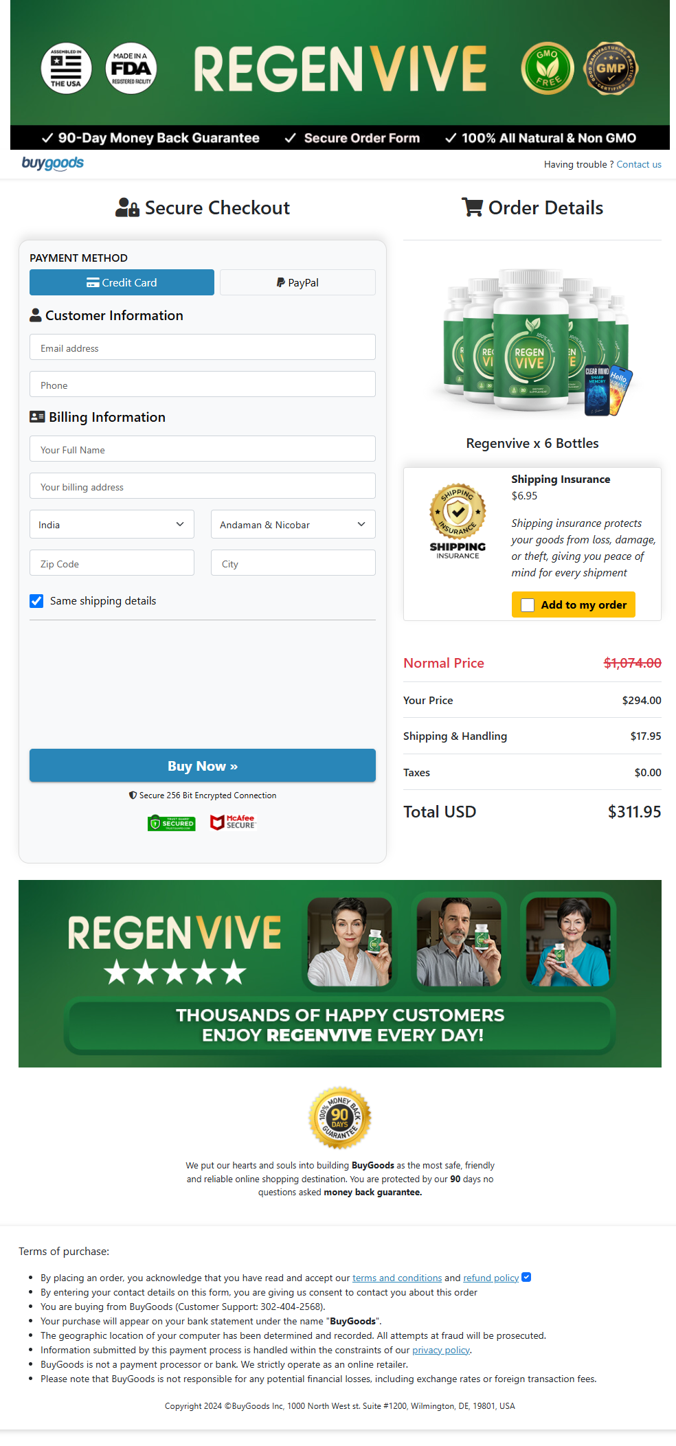 regenvive regenvive-secure-checkout-page